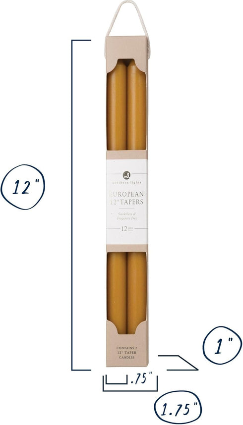 Northern Lights Candles - 12" 2pk Tapers - Caramel - 72891...
