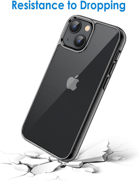 JETech Case for iPhone 13 Mini 5.4-Inch, Non-Yellowing Shockproof Phone Bumper Cover, Anti-Scratch Clear Back (Black)...
