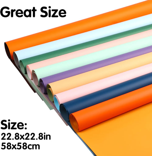 FOIMAS 20 Sheets Flower Wrapping Paper,Double-sided Waterproof Florist Bouquet Wrapping Paper Supplies for Floral Gift Packaging Craft Supply,10 C...