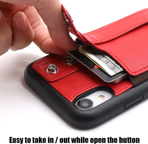 TOOVREN Cover for iPhone XR Wallet Case with Lanyard Strap Card Holder Protective Cover with Stand Wallet Leather PU Adjustable Detachable Lanyard...