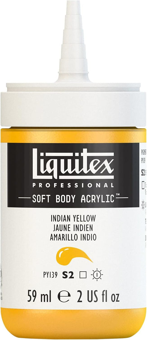 Liquitex Professional Soft Body Acrylic Paint, 59ml (2-oz) Bottle, Indian Yellow...