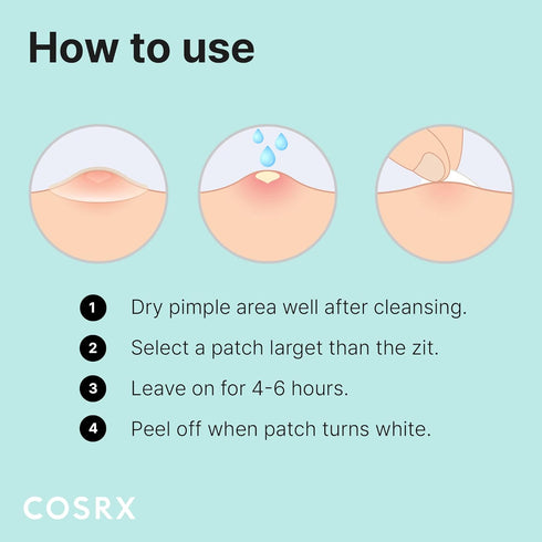 COSRX Acne Pimple Patch Absorbing Hydrocolloid Original 3 Size Patches for Blemishes and Zits Cover, Spot Stickers for Face and Body, Not Tested o...