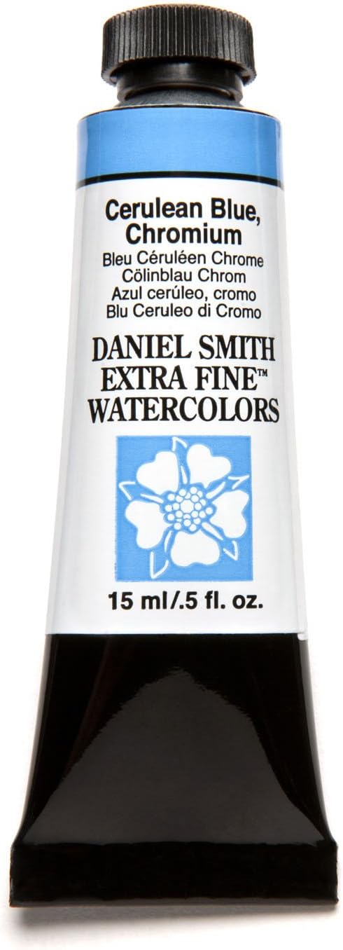 Daniel Smith Extra Fine Watercolor 15ml Paint Tube, Cerulean Blue Chromium (284600021)...