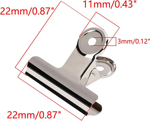 72Pcs Mini Bulldog Clip, Silver Stainless Steel File Money Binder Clips Clamps/Metal Food Bag Paper Clips for Paper Organizers, Photo Wall Decorat...