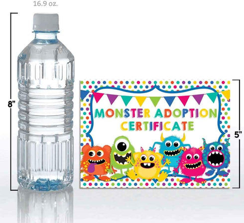Cute Monster Plush Pet Stuffed Animal Themed Certificates of Adoption for Kids' Birthday Parties, 10 5"x7" Fill in Cards by AmandaCreation...