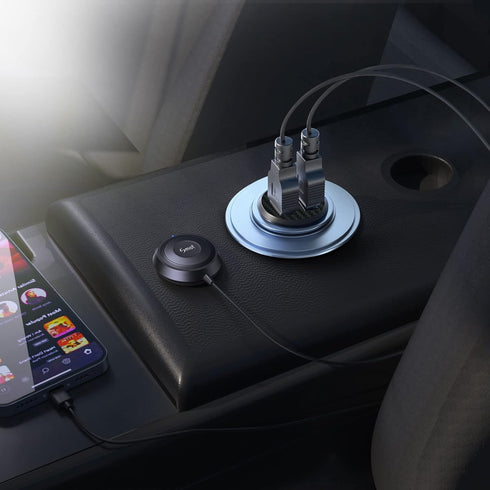 Bluetooth 5.0 Car Kit, AUX Bluetooth Adapter for Car with Ground Loop Noise Isolator for Handsfree Talking and Music Streaming, Wireless Bluetooth...