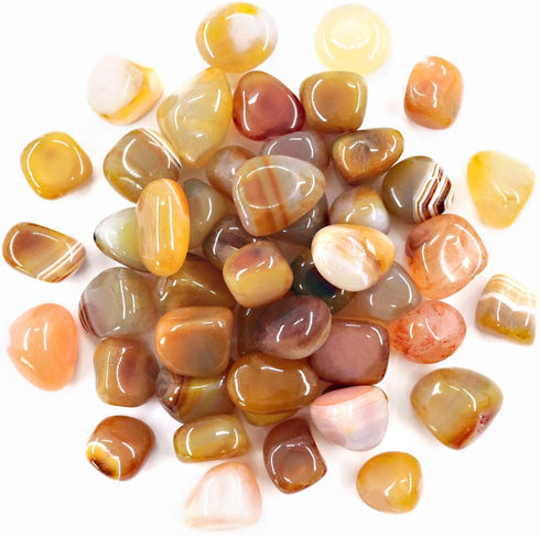 Hilitchi Yellow Agate Stone Tumbled Stones for Plants Cacti & Succulents Bedding, Vase Filler, Landscape Bottom Decoration (about 1lb(455g)/Bag)...