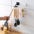 Aosome Under Cabinet Utensil Holder Hanger Hook for Kitchen and Bathroom 2 Pack Black & White...