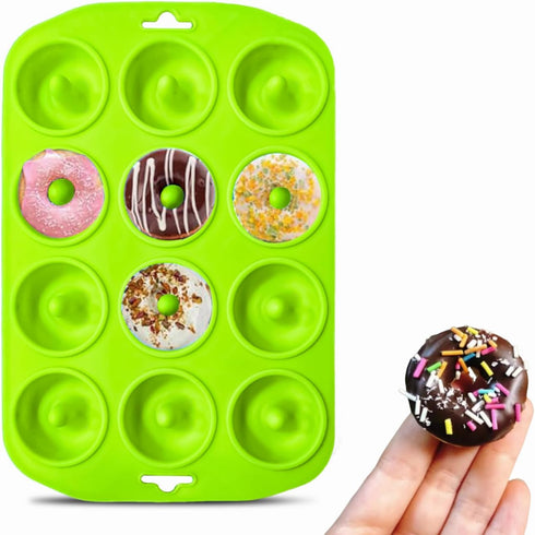 Silicone Donut Pan, Bite Size Silicone Donut Pans for baking, Mini Donut Pan, Mini Baking Pan for baking delicious donuts, Non-stick Bottom, Easy ...