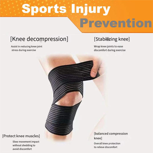 Adjustable Elastic Knee Wrap Compression Bandage Brace Support for Women and Man? Legs ain Relief, Stabilising Ligaments, Joint Pain, Squat, Baske...