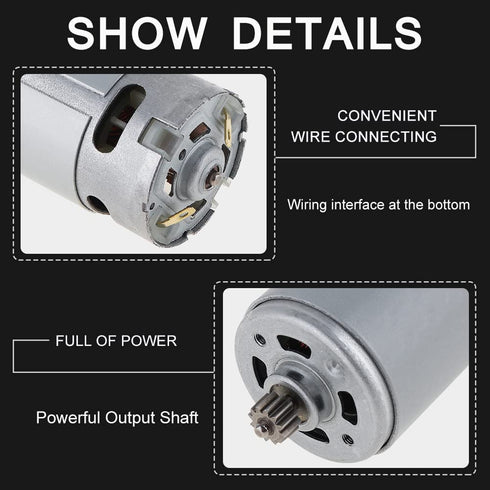 RS550 21V 19500 RPM DC Motor with Two-Speed 12 Teeth and High Torque Gear Box for Electric Drill/Screwdriver...
