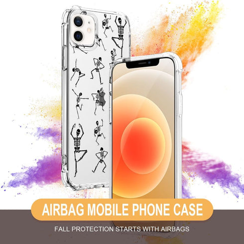 ZHEGAILIAN Case Compatible with iPhone 15 Plus Case,Dancing Skulls Case for iPhone 15 Plus Cases for Women Girls,Clear with Slim Flexible Soft TPU...