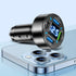Car Charger,4 Ports Fast Car Charger with Plug Outlet/LED Voltmeter/PD3.1/Super Port,Universal Car Accessories Cigarette Lighter USB Charger Compa...