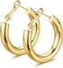 wowshow Gold Hoop Earrings for Women Chunky Hoops 14K Gold Plated Thick Hollow Tube Lightweight Earrings for Mother's Day Birthday Gifts 20/25/30/...