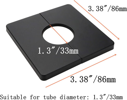 2 Pcs Wall Split Flange, ABS Square Self-Adhesive Escutcheon Plate Buckles Design for 1.3"/33mm Diameter Pipe...