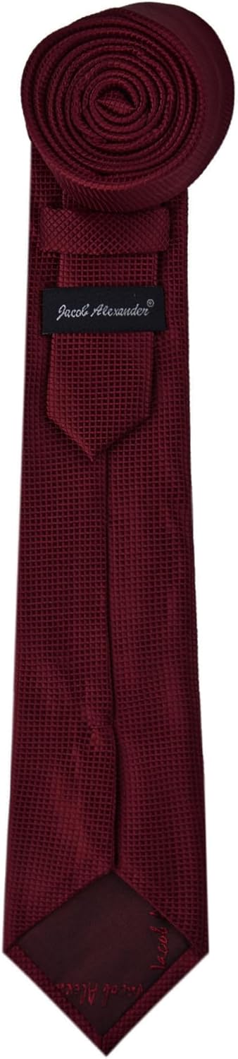 Jacob Alexander Men's Woven Subtle Mini Squares Slim Neck Tie...