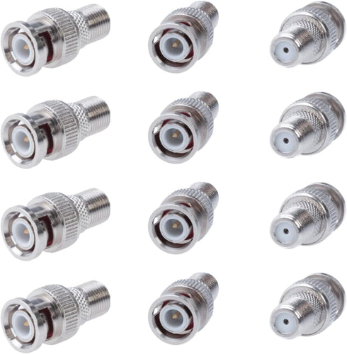 Cctv4Less BNC Male Plug to F Female Jack Adapter Coax Connector (10/20/30/50/100 Pack) (10)...