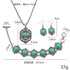 Pingyongchang Bohemian Turquoise Jewelry Sets for Women Turquoise Pendant Necklace, Vintage Turquoise Dangle Earrings,Retro Turquoise Collar Neckl...