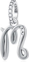 Complete Initial A-Z 26 Letter Dangle Charms, 925 Sterling Silver Dangling CZ Stone Alphabet Beads, fits European Bracelet Necklace, Gift for Moth...