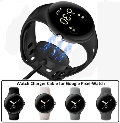 USB Watch Charger Cable for Google Pixel-Watch, Magnetic Replacement Charging Cable Cord Stand for Google Pixel Smartwatch, Black?3.3FT......