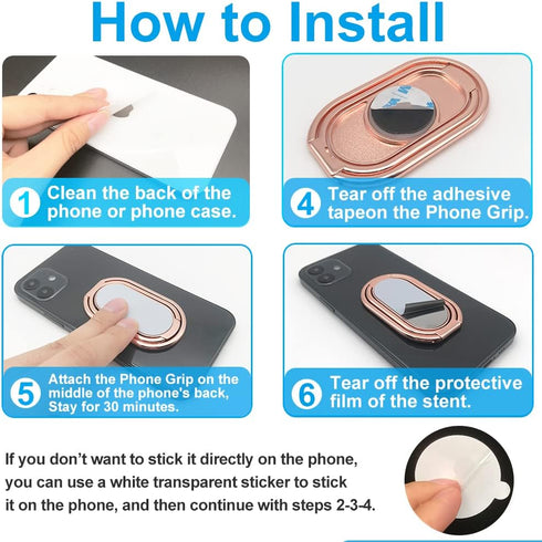 Cell Phone Ring Holder Finger Kickstand, CLZWiiN Foldable 360° Rotation Cellphone Stand for Desk, Office Desktop, Magnetic Car Mount, Metal Multi-...