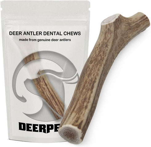 Premium Red Deer Antler Dog Chew, 4-8 inch Naturally Shed Antlers for Dogs, Aggressive Chewers & Puppies, No Messy No Oder Healthy Treat! - 1 Coun...