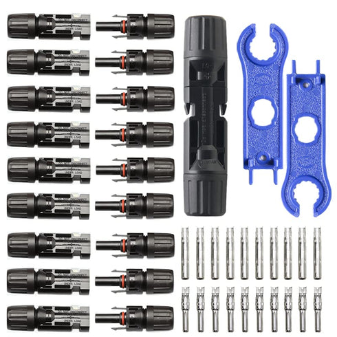 10 Pair Solar Connectors with 2 Spanners ,1000V 30A Male/Female IP67 Waterproof Solar Panel Plug...