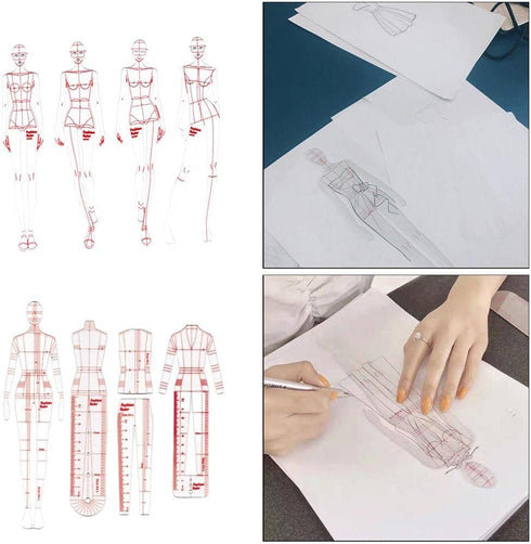 DYNWAVE 8 Pcs French Curve Template Ruler Set,Sewing Humanoid Patterns Design for Dressmaking, Tailoring, Fashion Designing...