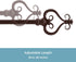 Kenney KN65406 Serena Large Plastic Heart Scroll End Standard Decorative Window Curtain Rod, 28-48" Adjustable Length, Chocolate Finish, 5/8" Diam...