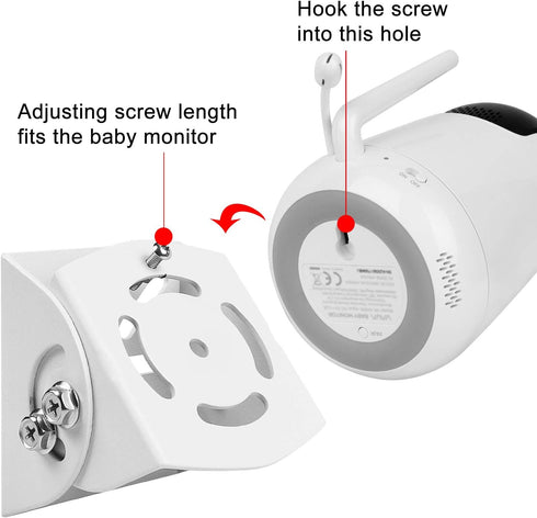 Uogw Baby Monitor Mount Compatible with VAVA Baby Monitor Camera VA-IH006 / VA-IH009 / Hipp Baby Monitor,Adjustable Angle Wall Mount Bracket,Alumi...