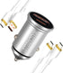 USB C Car Charger Fast Car Charger Port Adapter, 20W QC3.0 Mini Car Cigarette Lighter USB Type C 3A Output Car Charger (Silver)...