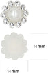 100 pcs Rhinestone Faux Pearl Buttons Accessory Decoration Craft for DIY Scrapbooking Embellishments Wedding Bouquet Flower Centre Home Decor 14mm...