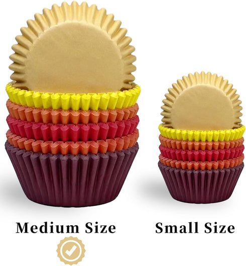qiqee 300 Counts Cupcake Liners Cupcake Cups Food Grade 6 Solid Yellow Red Colors Cupcake Papers Muffin Baking Cups Cupcake Wrappers (Standard Siz...