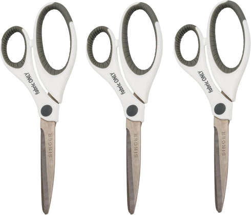 SINGER 8-1/2 Inch Sewing Fabric Scissors with Comfort Grips, Set of 3...