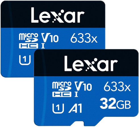 Lexar 32GB (2-Pack) High-Performance 633x micro SD Card w/ SD Adapter, UHS-I, C10, U1, A1, Full-HD & 4K Video, Up To 100MB/s Read, for Smartphones...