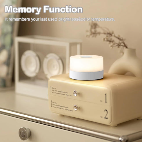 JUSHENG Baby Night Lights for Nursery, 3 Color Temperature Selectable & Dimmable, Rechargeable LED Bedside Lamps Touch Light for Nightstand, Breas...