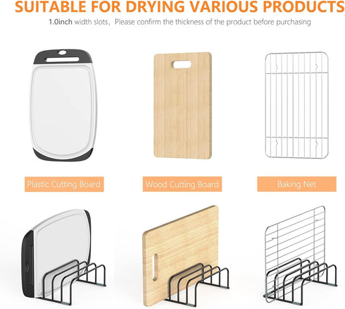 Cutting Board Storage Rack, Compact Cutting Board Organizer, Cutting Board Stand Holder, Bakeware, Cookie Sheets Organizer(1.0 Inch Width Slots)...