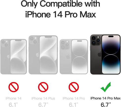 JETech Magnetic Case for iPhone 14 Pro Max 6.7-Inch Compatible with MagSafe, Translucent Matte Back Slim Shockproof Phone Cover (Black)...