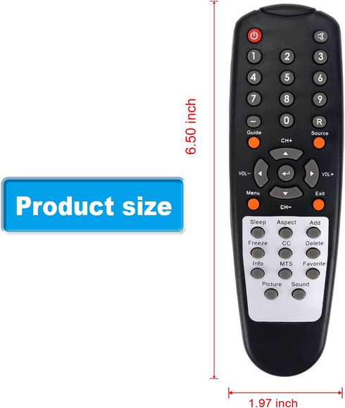 142020079999C Replace Remote Compatible with Sceptre TV X32 X32GV-komodo X32BV-FullHD X320BV-HD X322BV-HD X320BV-ECO X320 X370BV-FHD X370BV-HD X40...