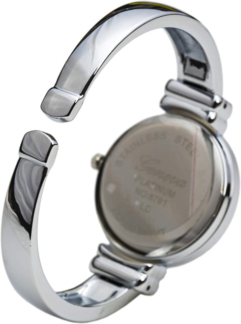 Silver Metal Band Slim Case Women's Bangle Cuff Watch...