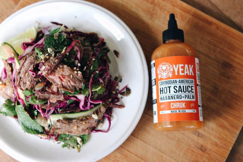 Yeak Inc Hot Sauce Chruk Palm + Habanero for Steaks Noodles Tacos Sauce Home Made Cambodian-American (Habanero+Palm CHRUK) Heat Level: Hot...