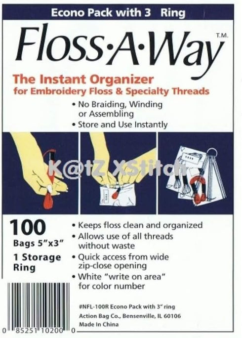 Floss-A-Way Organizer, 3 by 5-Inch, 100-Pack...