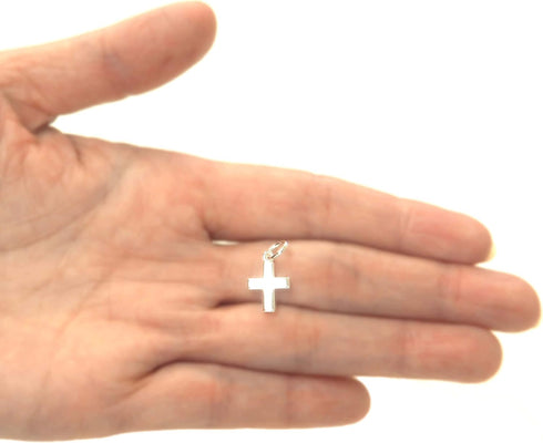 Hawaiian Silver Jewelry Cross Charm – Mini Cross Charm Pendant for Necklace, Bracelet, Jewelry – Premium 925 Sterling Silver – High Polished Silve...