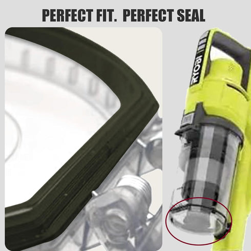 Replacement Gasket for Ryobi Vacuum Cordless 18V Stick Vac, Silicone Replacement Canister Gasket for Ryobi PBl/PCL Stick Vacuum, Dust Bin Lid Repl...