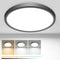 1PACK Flush Mount LED Ceiling Light Fixture Black, 6.5Inch 12Watt, Dimmable & 3000K-4000K-6500K 3 Color Selectable Ceiling Lamp 1200LM Low Profile...
