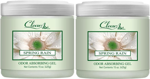 Clear Air Odor Absorber Gel - 15 oz, Pack of 2 - Air Freshener Absorbs and Eliminates Odors in Bathrooms, Cars, Boats, RVs and Pet Areas - Made wi...
