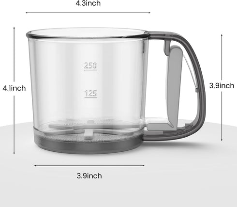 Flour Sifter for Baking, Crank Flour Sifter with Professional Fine Mesh Baking Sifters, One Hand Press Crank Sifter for Baking, Premium Flour Siev...
