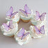 GEORLD Edible Wafer Paper Butterflies Set of 48 Purple Cake Decorations, Cupcake Topper...