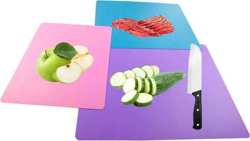 6 Pieces Flexible Cutting Board mats, Plastic Cutting Boards for Kitchen Cooking, Cutting board sheets for Meat and Vegetables, Dishwasher Safe...