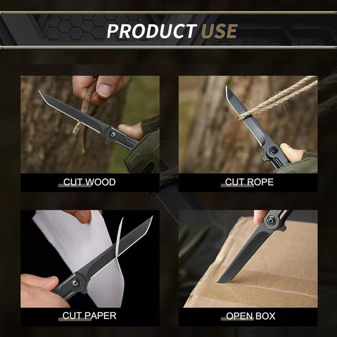 Folding Pocket Knife for Men with Clip, EDC Knives with Tanto Blade, Slim Gentleman's Knife for Outdoor Camping Hiking, Foldable Box Cutter Everyd...